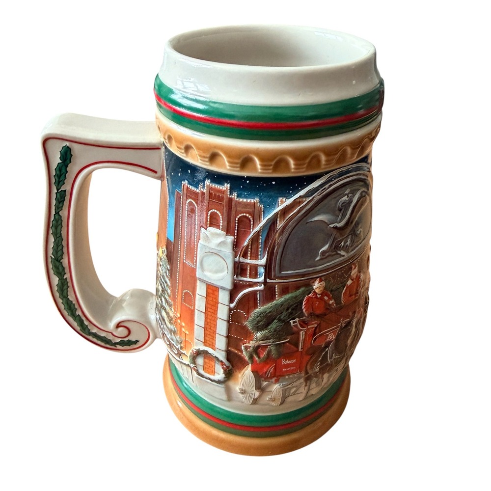 1997 Budweiser‎ Holiday Stein CS313 Home For The Holidays Beer Mug Collectable
